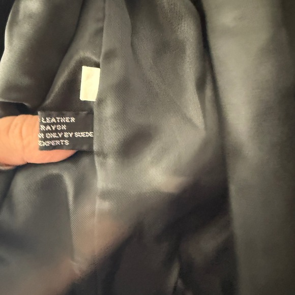 Vintage Intuitions Leather Jacket Women's Size 10 Open‎ Front Blazer Jacket Coat - Picture 6 of 12